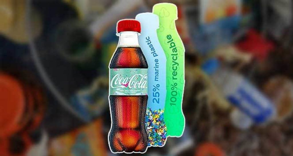 Botellas de Coca Cola recicladas